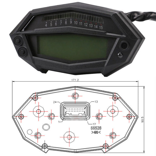 ya 2 6.29 for Kawasaki motorcycle gear indicator speedometer digital tachometer