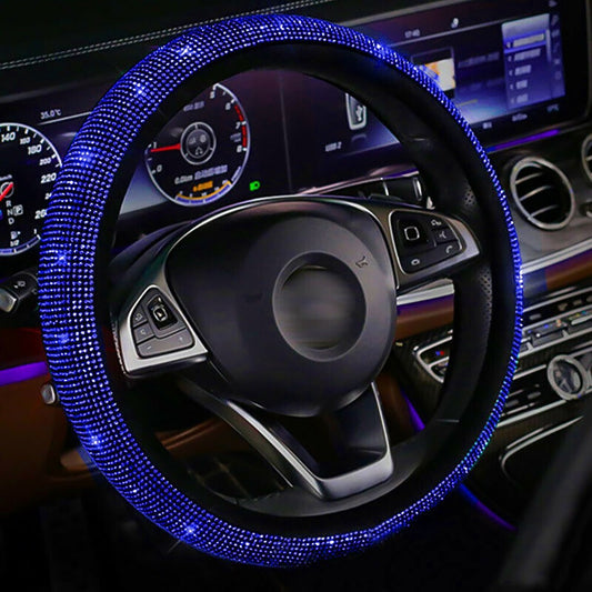 ya 8 5.27 1x Universal Bling Rhinestone Car Steering Wheel Cover Interior Decor Access