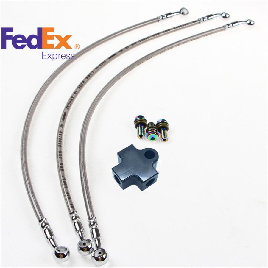 ya 1 7.2 3-way Front Hydraulic Brake Hose Tee Connector Adapter For Motorcycle ATV Bike
