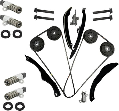 ya 11 10.28 For 2017-2024 F150 3.5L Chains Guides Tensioners Solenoids PHASERS KIT n