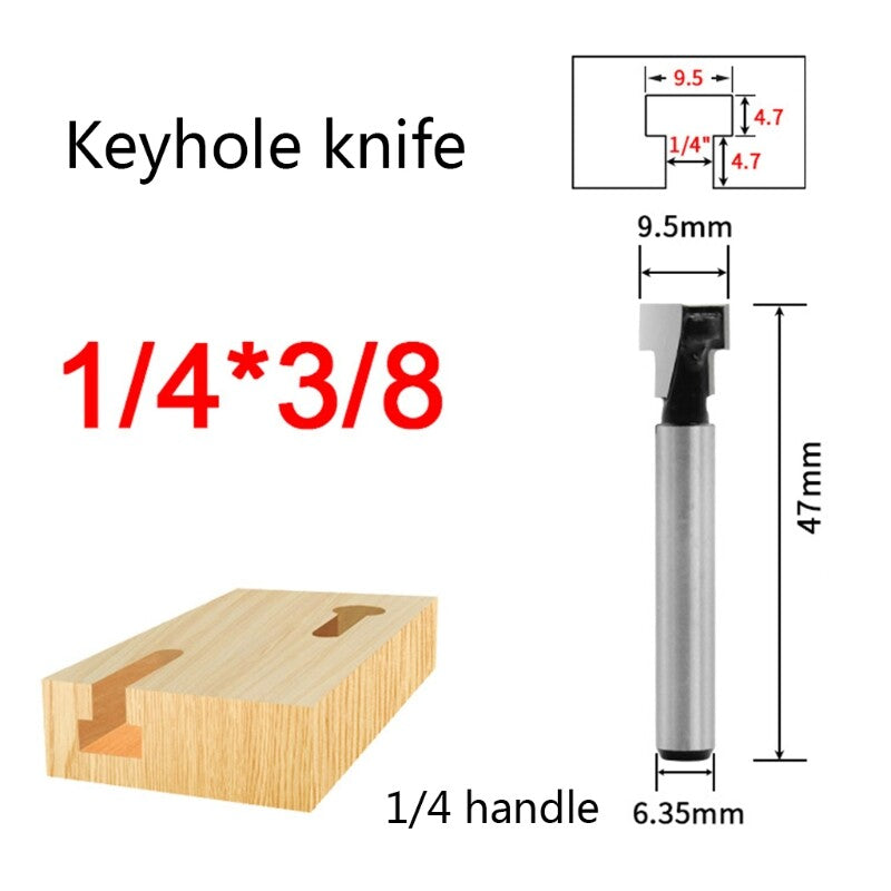 ya 26 3pcs 1/4 Inch 6mm Shank for T Slot Router Bit for Key Hole Bits Milling