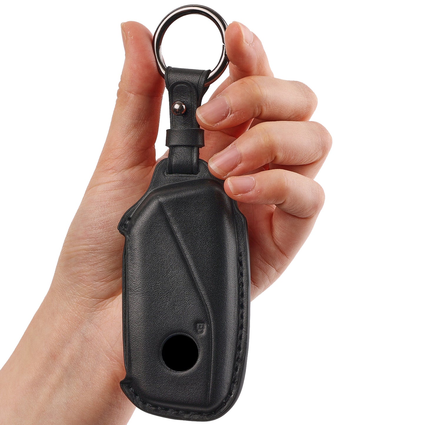 ya 5 8.7 Car Remote Key Fob Case Cover Black Holder Leather for BMW Ix X7 I7 Xm
