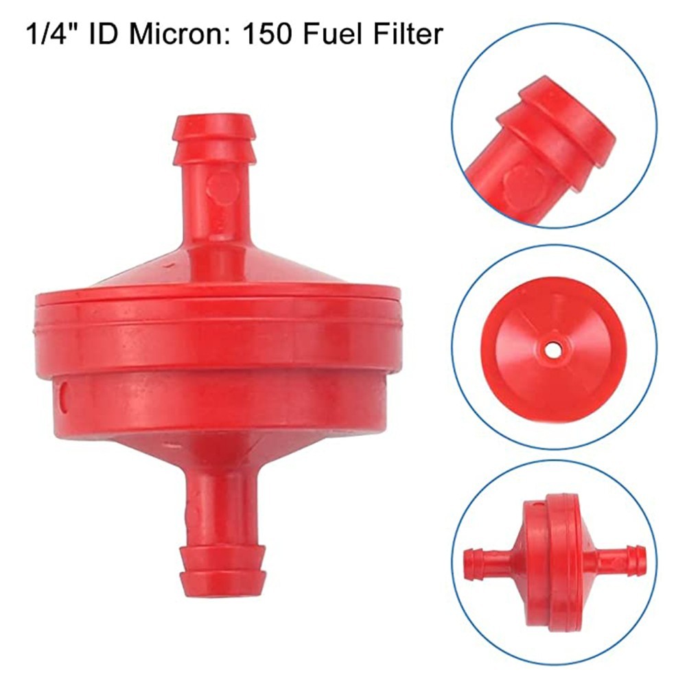 ya 17 Red Inline Fuel Filter For with 20xHose Clamps Clips Fits 1/4in