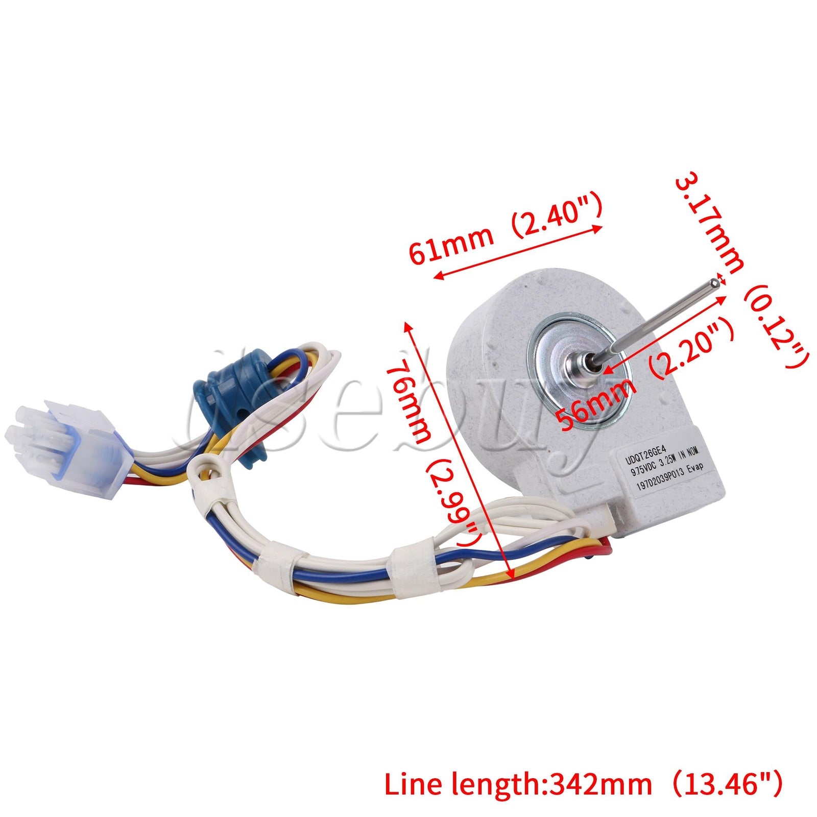 ya 26 eezer Evaporator Fan Motor Component AP4438809 Replacement for GE 13.46 inch