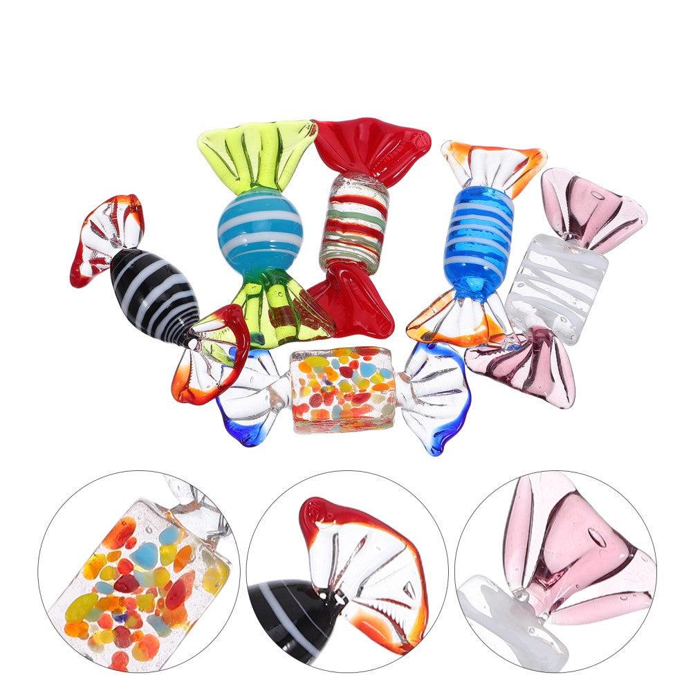 ya 25 6pcs Glass Candy Decoration: Crystal Candy Decor - Glass Or ment 