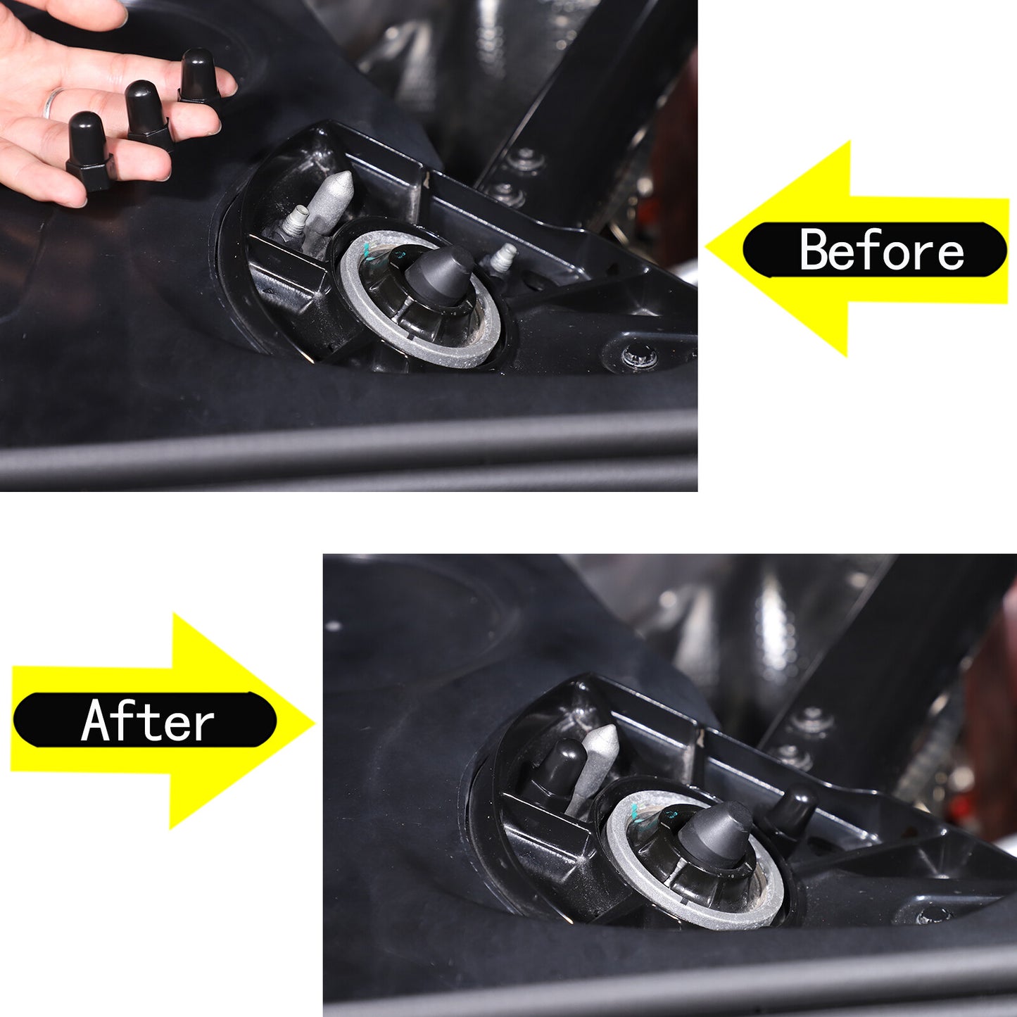 ya 1 8.5.3 Engine Fuel Rail Covers Pair LH and Right Hand for 2014 - 2019 for Corvette C7 Silver Alloy