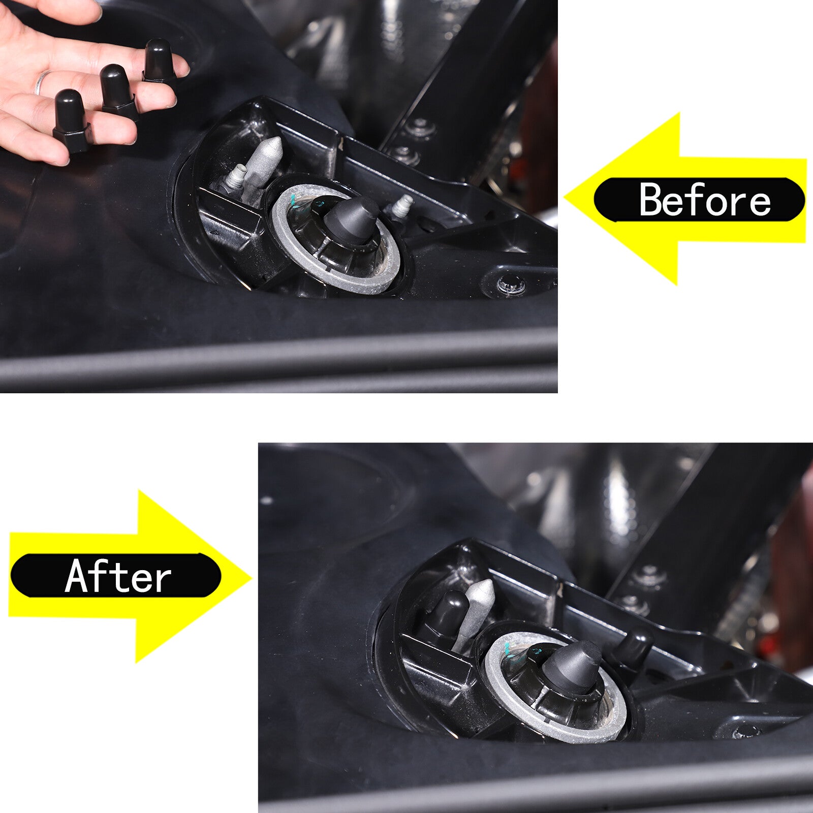 ya 1 8.5.3 Engine Fuel Rail Covers Pair LH and Right Hand for 2014 - 2019 for Corvette C7 Silver Alloy