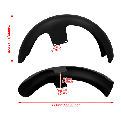 ya 5 8.7 Matte Black 21 Wrap Front Fender for Harley Custom Baggers Electra Road Glide