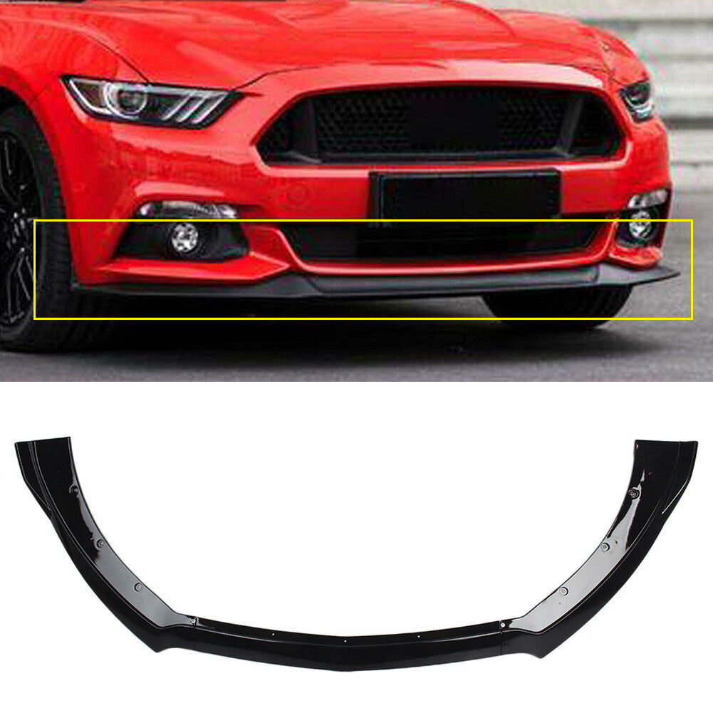 ya 4 6.17 Front Bumper Lip Chin Spoiler Wing Body Kit Black for Ford for Mustang 2015-2017