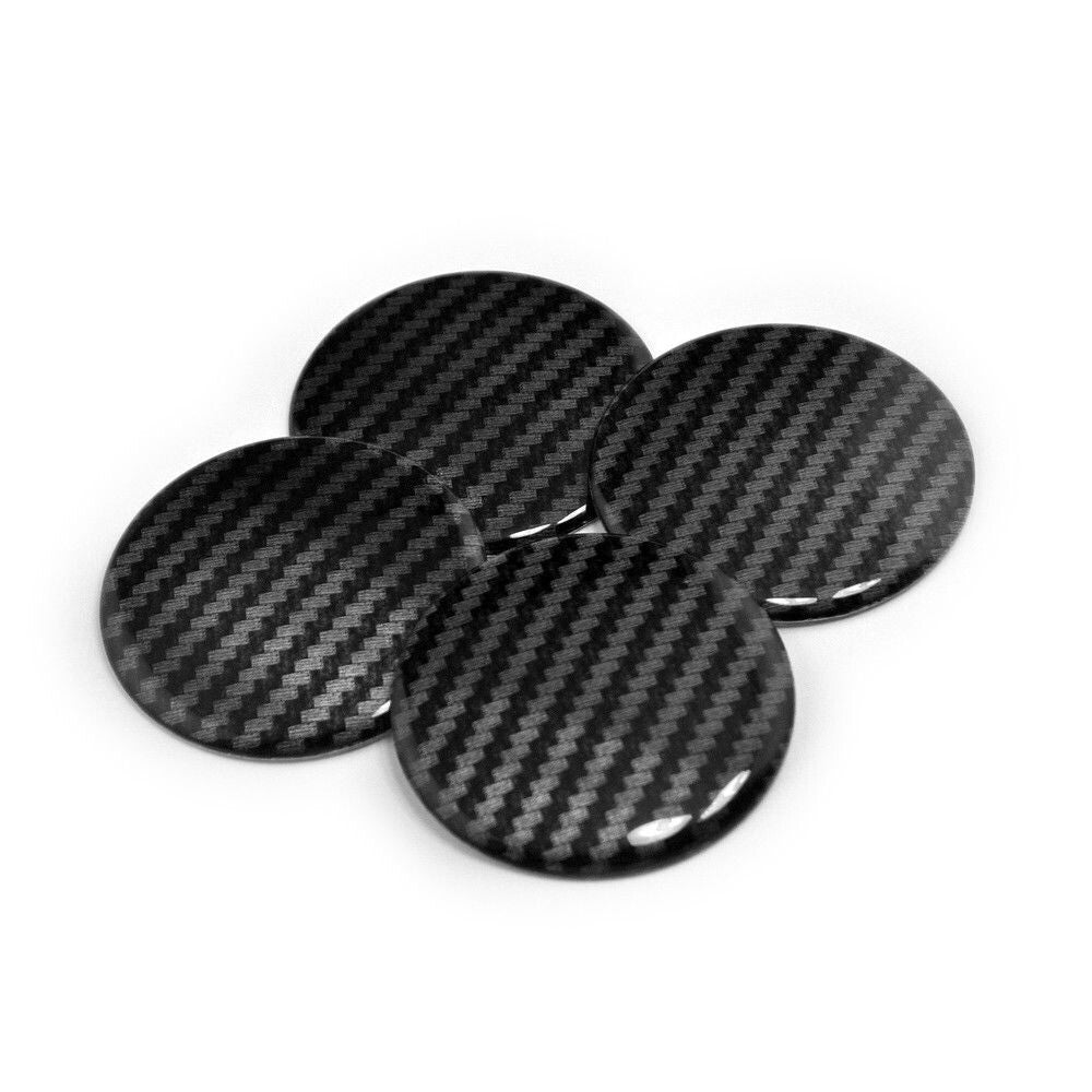 ya 1 7.4 4pcs 50mm Auto Carbon Fiber Stripe Hub Wheel Center Cap Cover Sticker Accessory