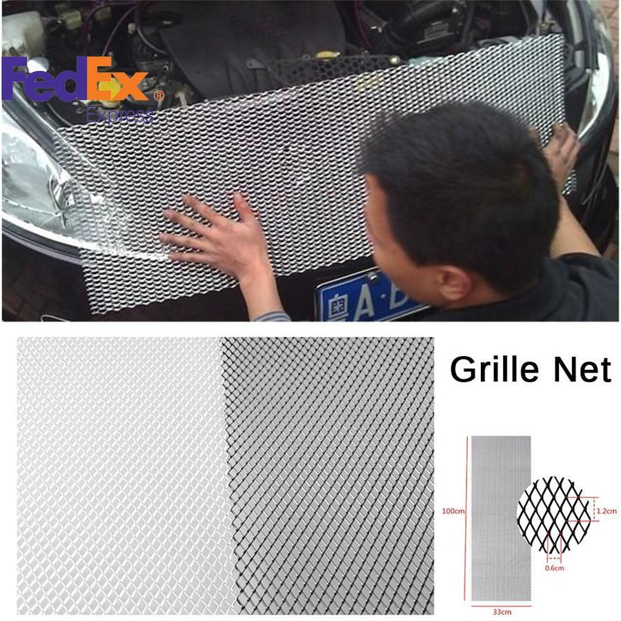 ya 3 6.23 1x Universal Car Tuning Grill Silver Rhombus Aluminium Racing Mesh Vent 100¡Á33cm