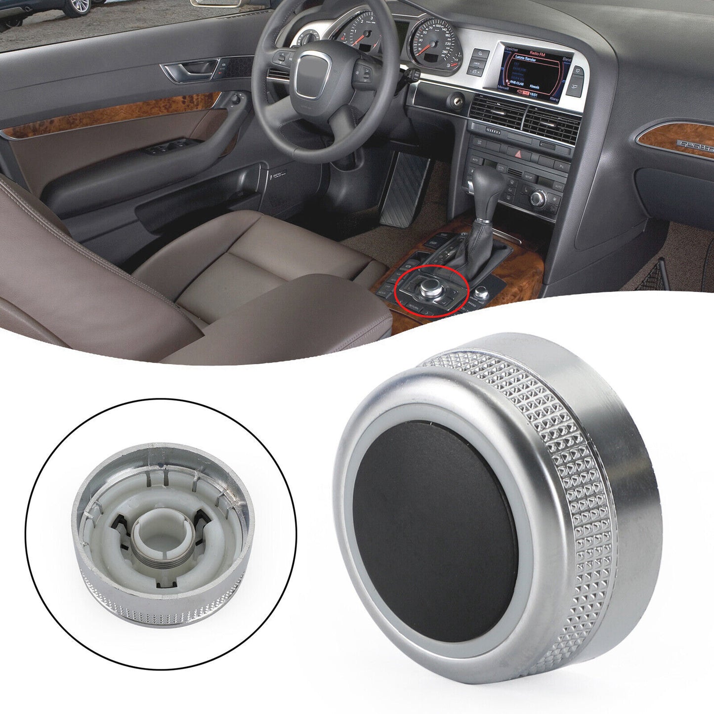 ya 1 8.5.3 MMI Multimedia Menu Button Switch Knob Cover for Audi A6 C6/ for A8 D3 Q7 4F0919069