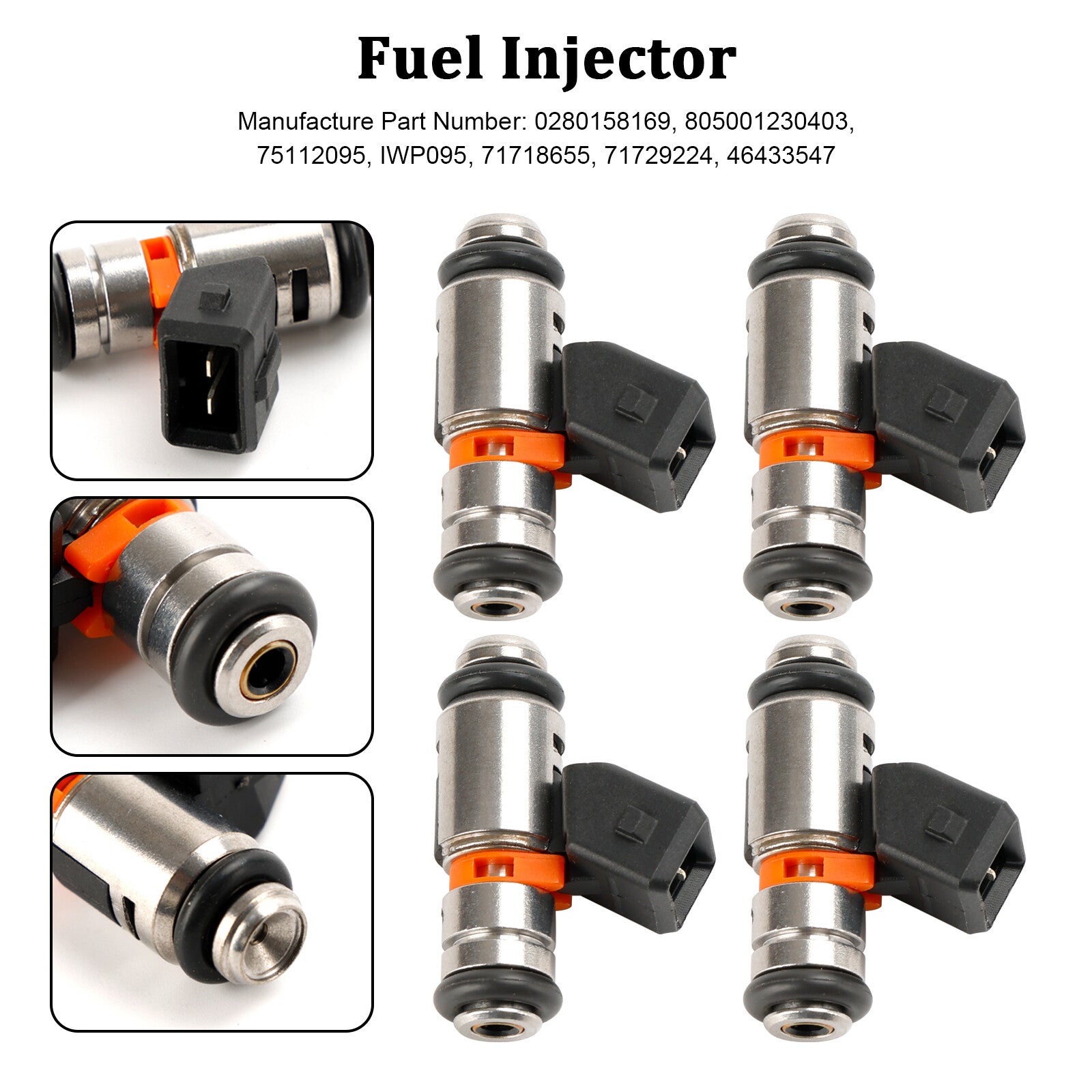 ya 1 8.5.4 4PCS Fuel Injector IWP095 for Fiat Punto 1.4L 2007-2009 for Fiat Palio 1.6L