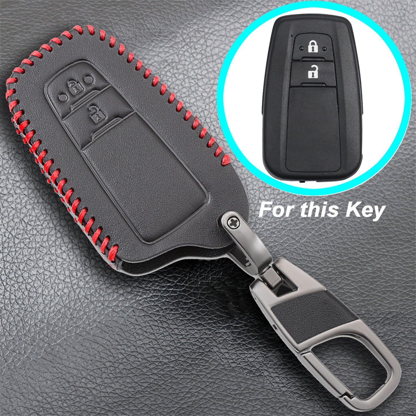 ya 5 8.7 Leather KeyFob Cover Case for Toyota for Camry for RAV4 CHR Prius for COROLLA for Land Cruiser