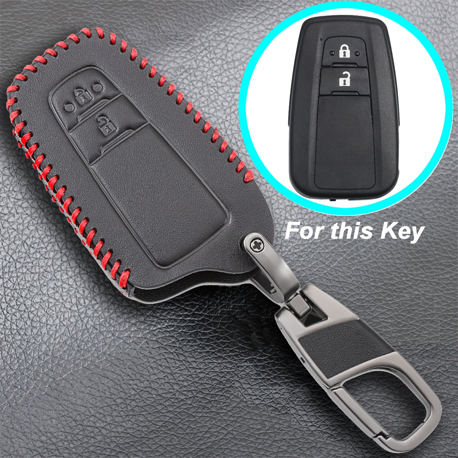 ya 5 8.7 Leather KeyFob Cover Case for Toyota for Camry for RAV4 CHR Prius for COROLLA for Land Cruiser