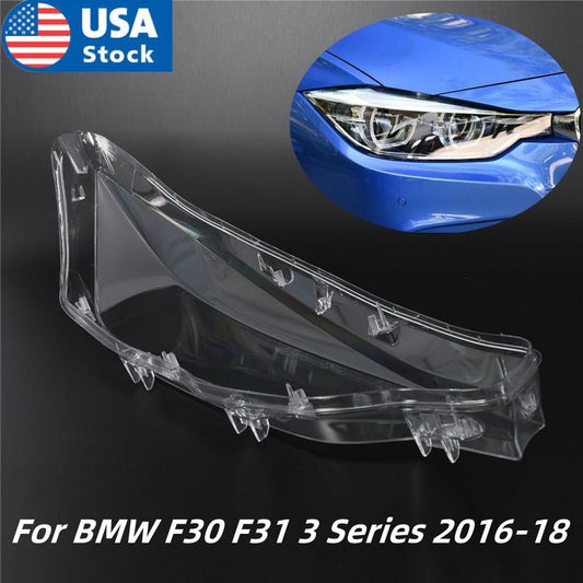 ya 13 5.27.2 Pair Car Headlight Headlamp Lens Cover Fits for BMW F30 F31 3 Series 2016-18