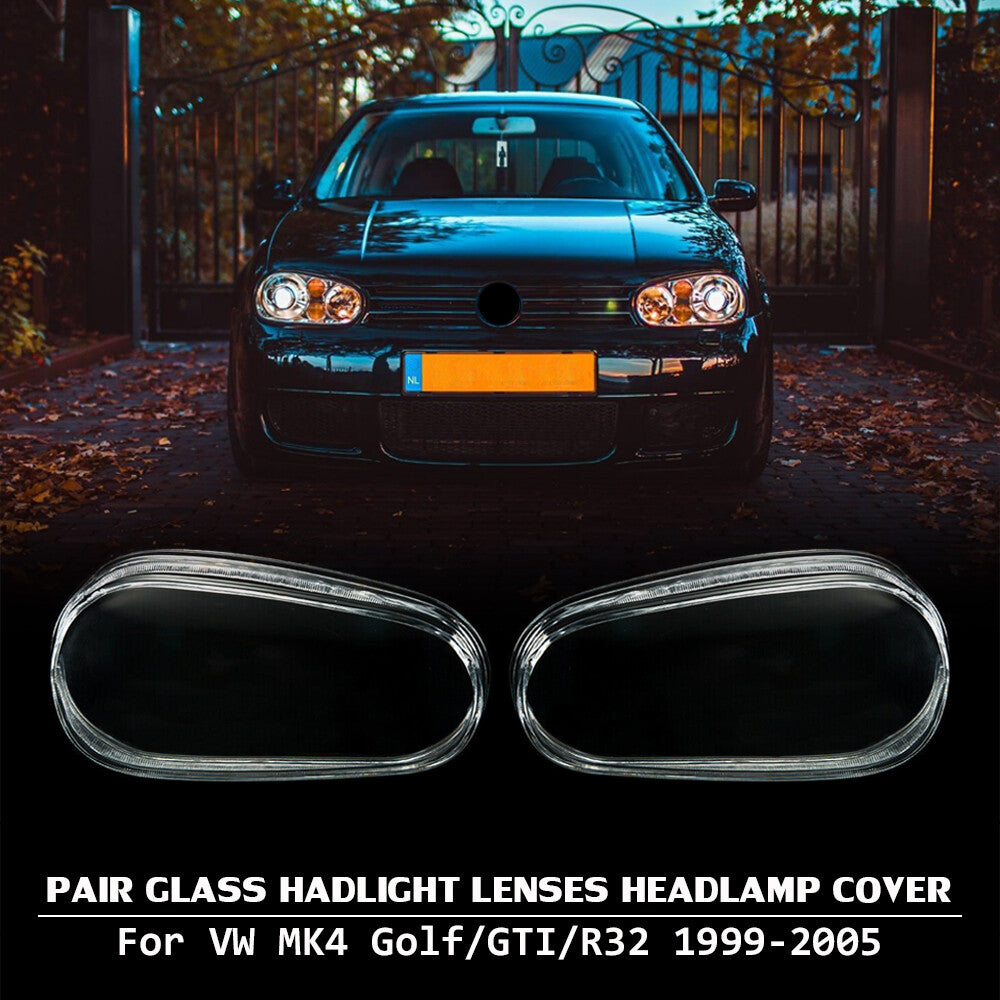 ya 13 5.27.2 PAIR FOR 1999-2005 for VW MK4 for GOLF R32 REPLACEMENT GLASS HEADLIGHT LENS COVER LH+RH
