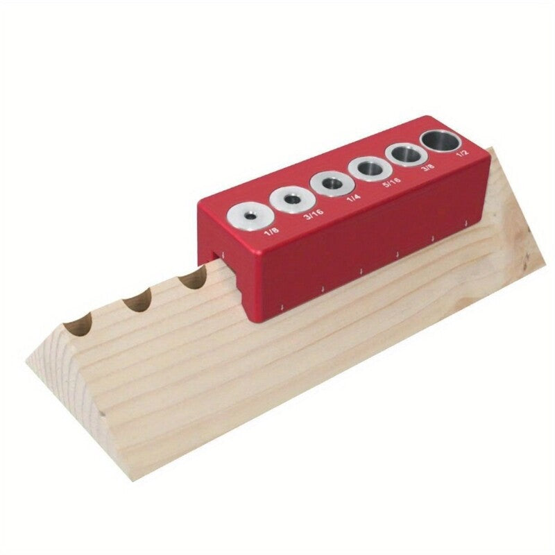 ya 17 6 Holes Straight Hole Drill Guide Aluminum Dowel Jig Centering Dowel Jig