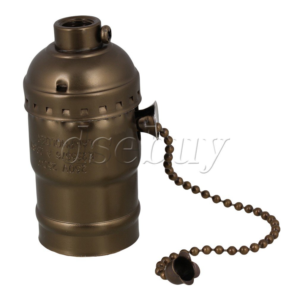 ya 14 AC110-2 Vintage Aluminum Chain Lamp Holder Suitable for E27 Bulb Bronze