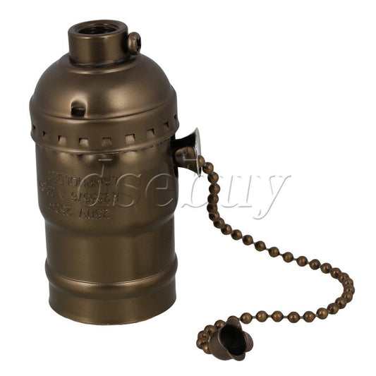 ya 14 AC110-2 Vintage Aluminum Chain Lamp Holder Suitable for E27 Bulb Bronze