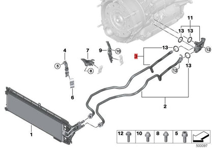 ya 5 8.7 for BMW X3 G01 RWD Transmission Oil Cooler Outlet & Inlet Tube Hose 17228672936