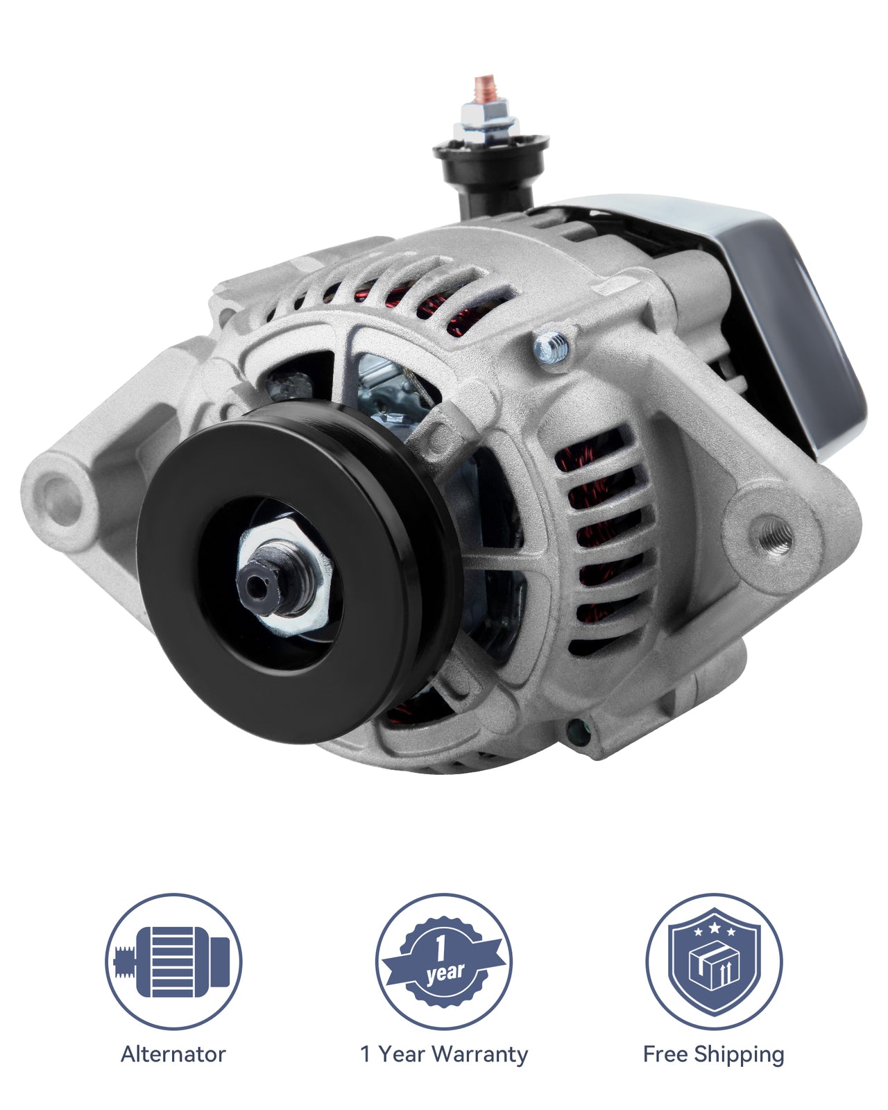 ya 27 7.2 1PC Silver 12V 35A Alternator Fit for Chrome for Mini GM 1 Wire SBC BBC for Chevy Race