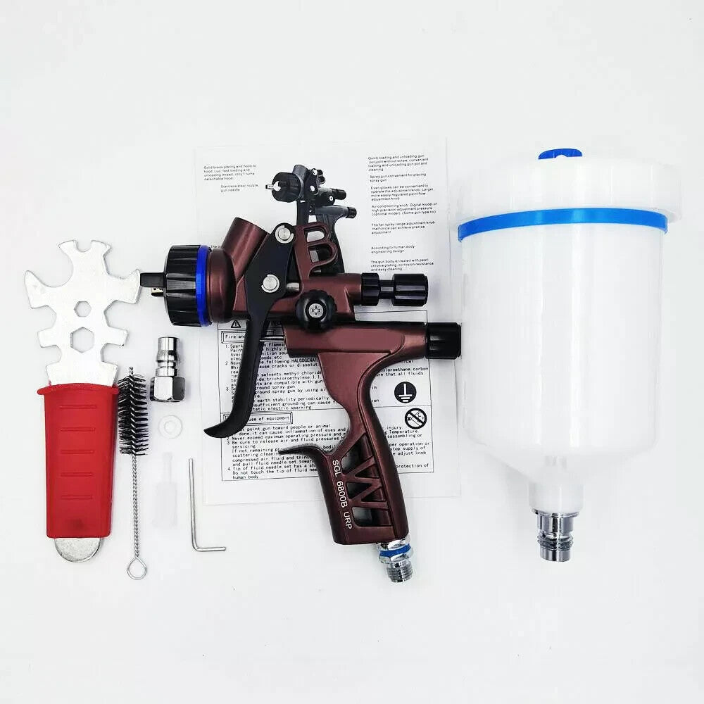 ya 14 600ML HVLP Spray Car Top Paint 1.3mm Nozzle Pressure Regulator Gravity
