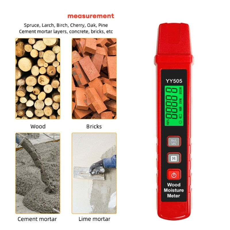 ya 26 Moisture Meter Digital Hygrometer Woodworking Timber Damp Detors 0~58%
