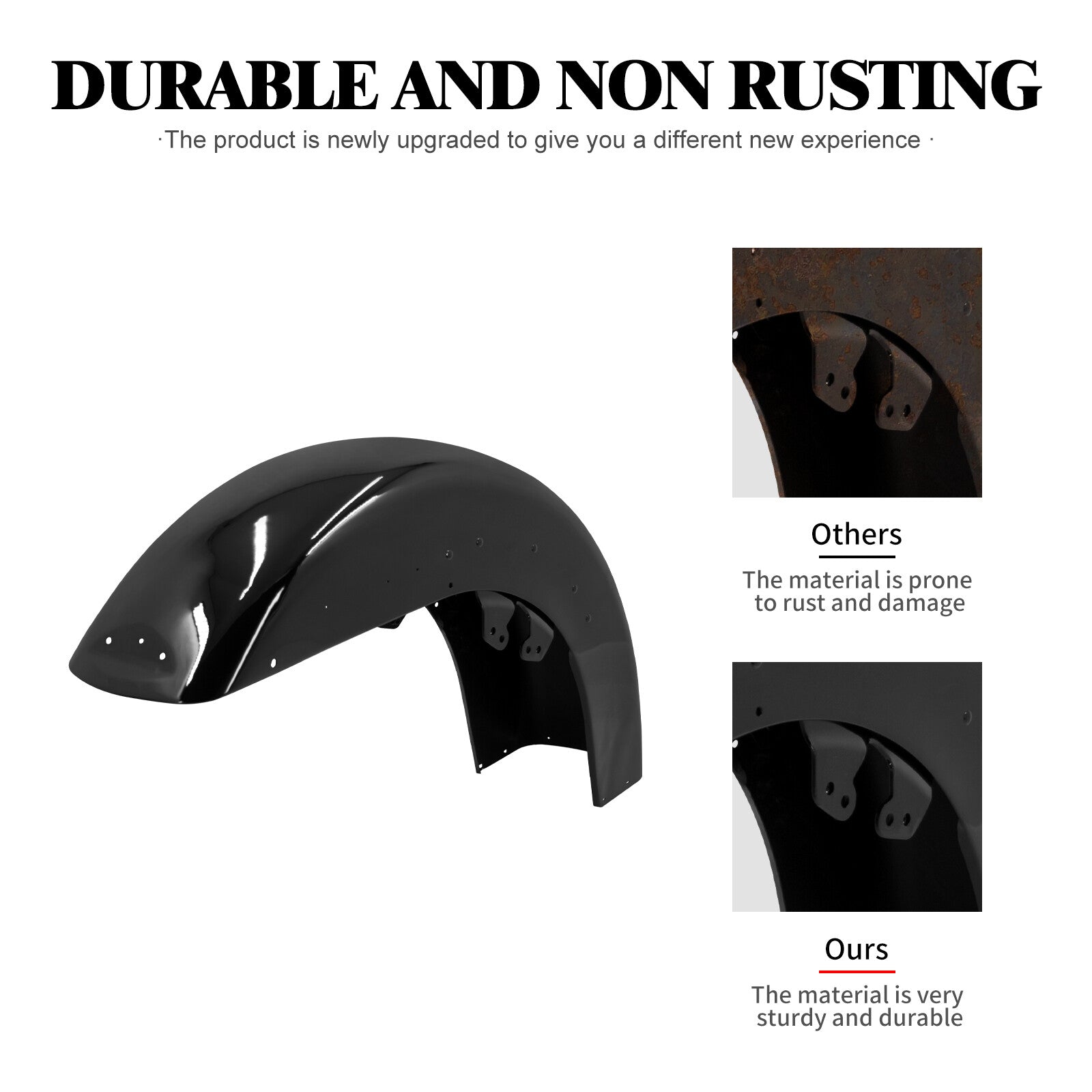 ya 5 8.7 Vivid Black Front Fender for Harley Street Glide 2014-2024 Road Glide 2015-2024