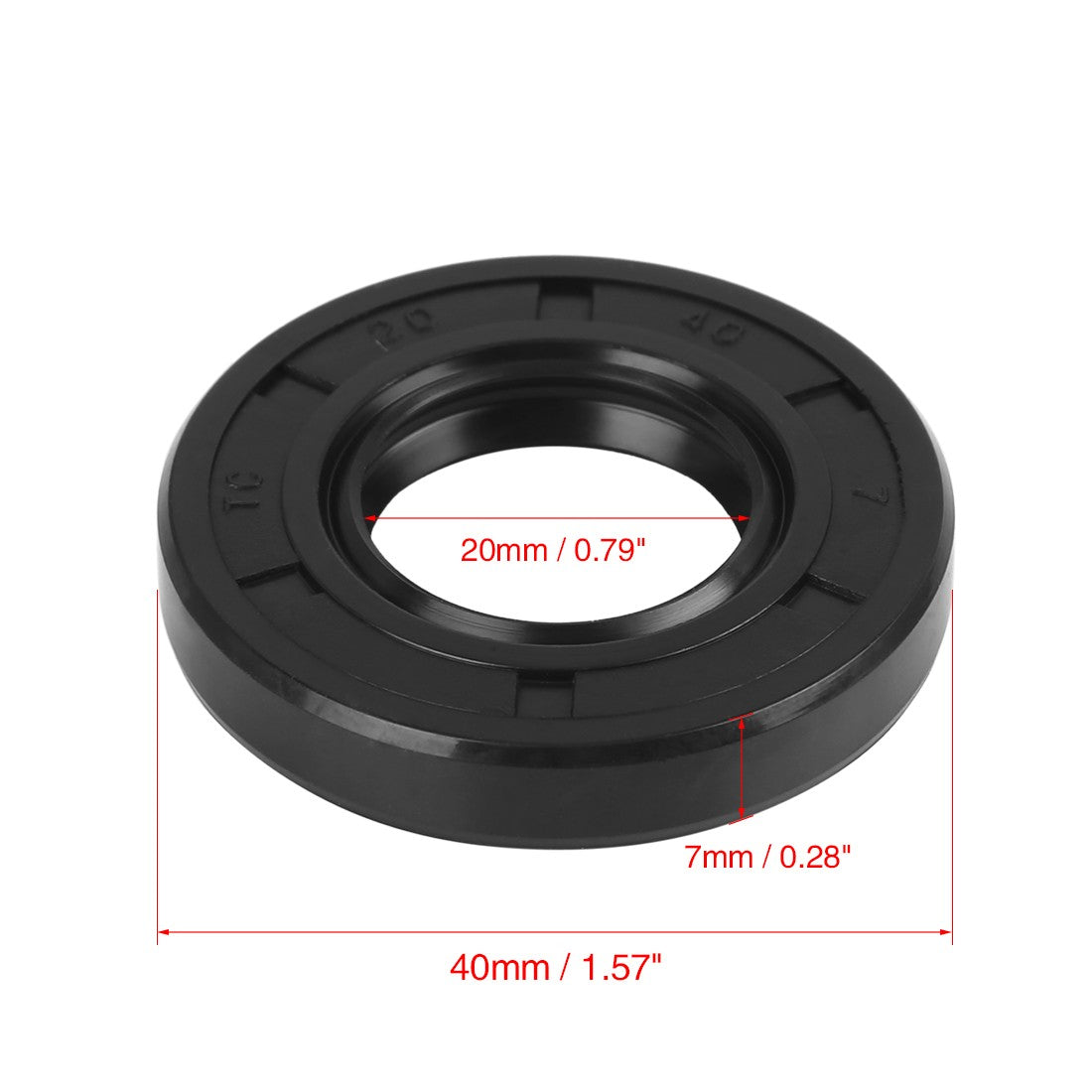 ya 5 8.7 20mm x 40mm x 7mm Rubber Double Lip TC Type Oil Shaft Seal
