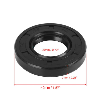 ya 5 8.7 20mm x 40mm x 7mm Rubber Double Lip TC Type Oil Shaft Seal