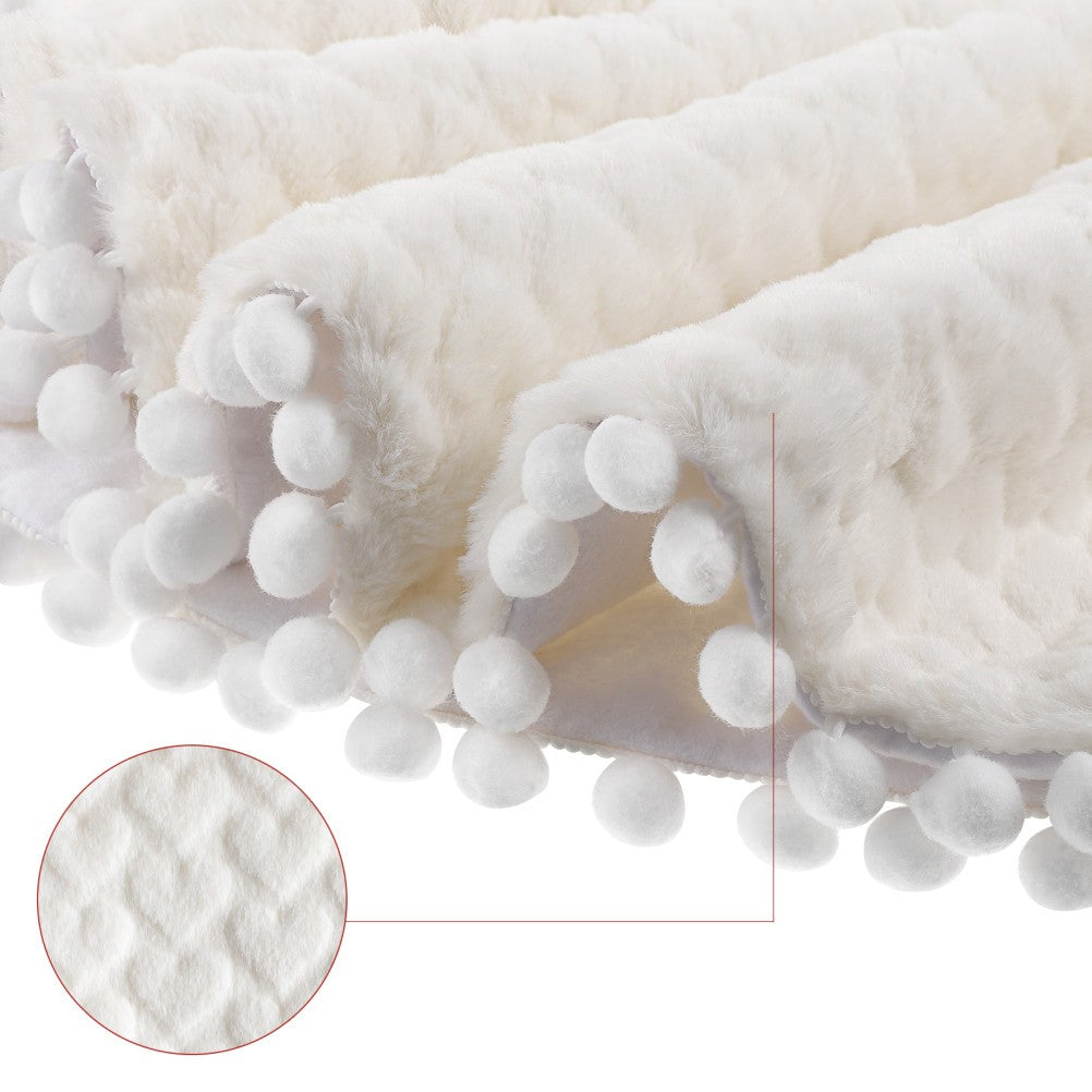 ya 25  Tree Skirt Neutral Festive Base Cover Cute Skirts Pompom