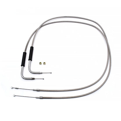 ya 5 8.7 42 Stainless Steel Throttle and Idle Cable Set for Harley-Davidson 56579-02A