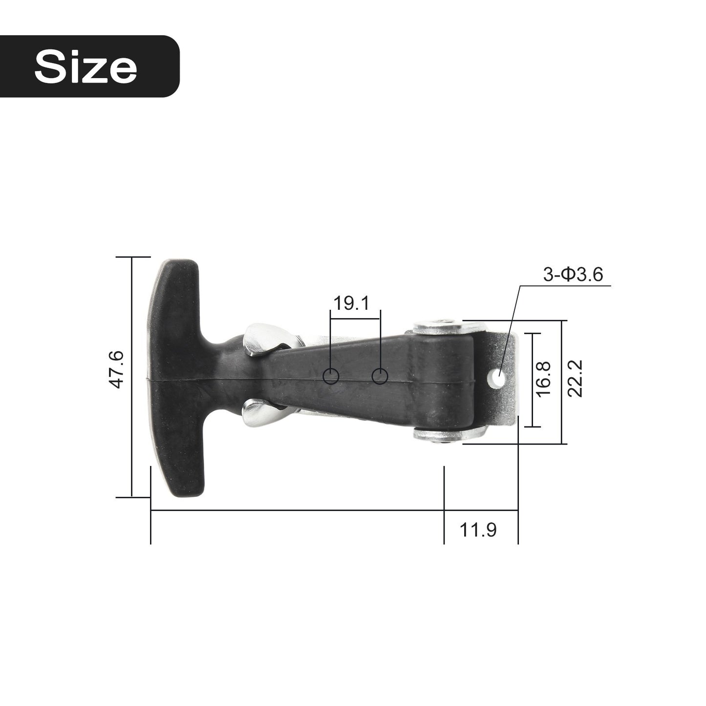 ya 26 Practical T Handle Draw Latch with Nice Elasticity Stainless Steel Brackets