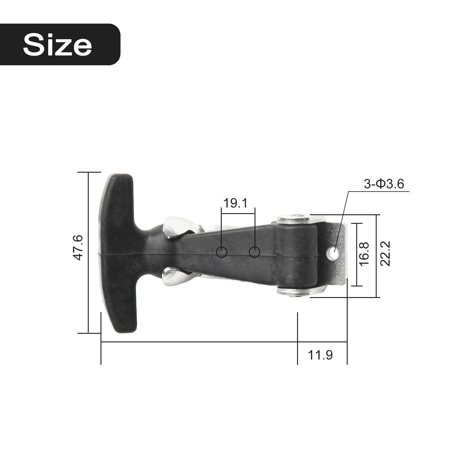 ya 26 Practical T Handle Draw Latch with Nice Elasticity Stainless Steel Brackets