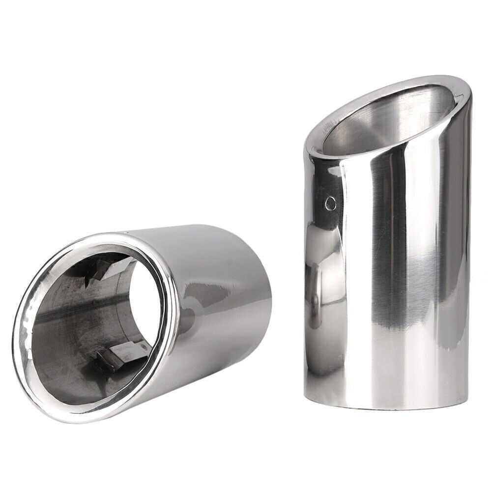 ya 4 6.17.2 2pc Chrome Slip-on Tail Pipes Muffler Tips for Audi A4 Q5 2.0T 2009-2013