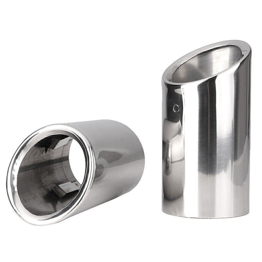 ya 4 6.17.2 2pc Chrome Slip-on Tail Pipes Muffler Tips for Audi A4 Q5 2.0T 2009-2013