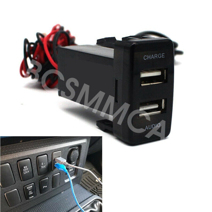ya 5 8.7 Dual Port USB Car for Charger Audio Port Adapter Fit for Toyota Fortuner 2005-2014