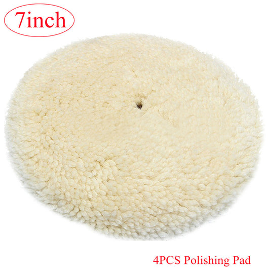 ya 12 5.22.2 7 Inch Soft Wool Cleaning Polishing Buffer Cap Pads for Car Auto Polisher 2 Pack 