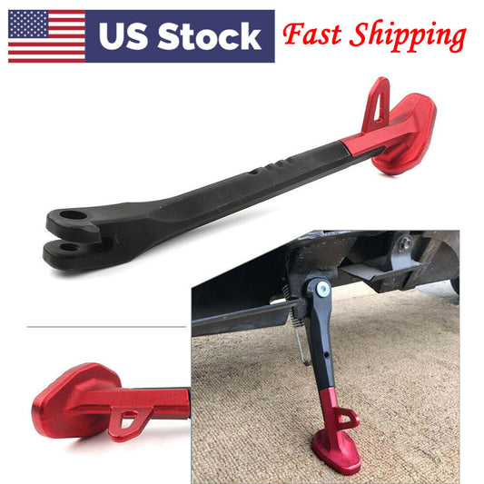 ya 4 6.17 250MM Single Side Stand Leg Kickstand Supporter Black+Red CNC Alloy Motorcycle