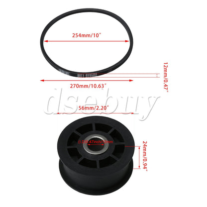 ya 26 2Pieces Washer Drive Belt w/ 38225 Idler Pulley Wheel Replacement for Ama 
