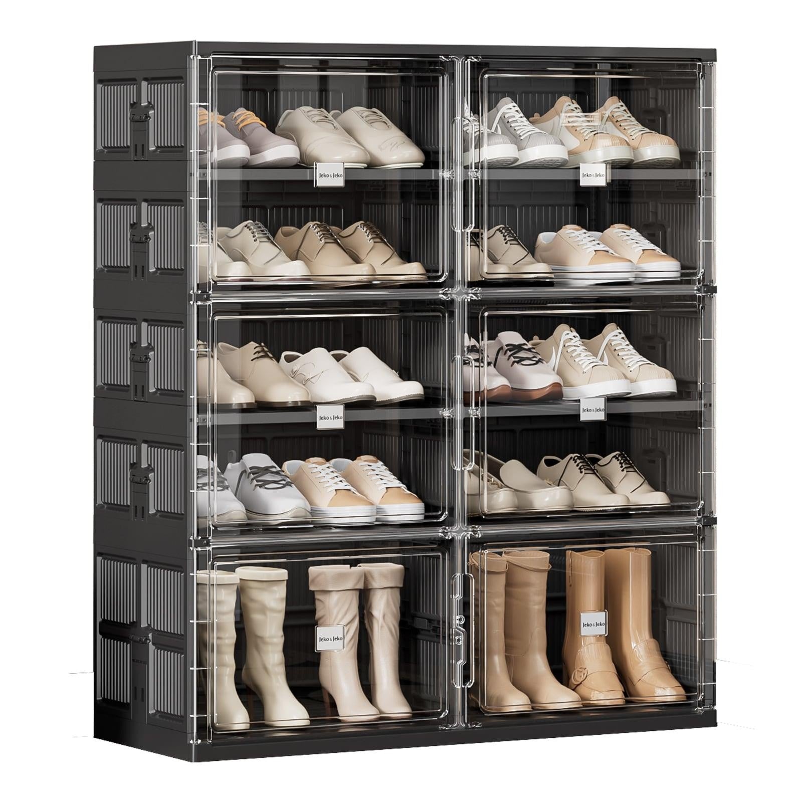 ya 28 5 Tiers 20 Pairs Black Heavy Duty Shoe Storage And Organizer Box Shoe Rack