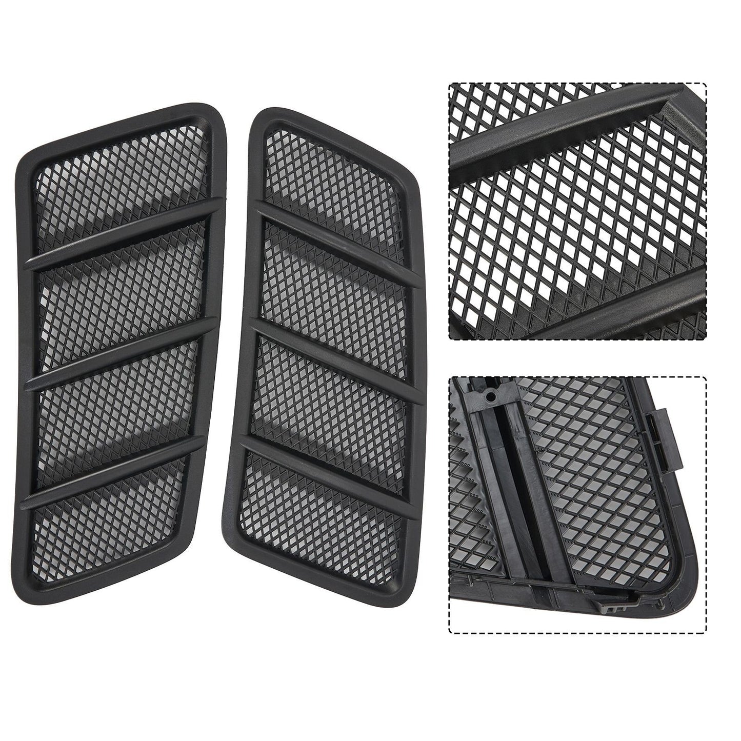 ya 1 6.30 2Pcs for Benz W166/ML/GL Class Black Plastic Hood Air Vent Grille Cover
