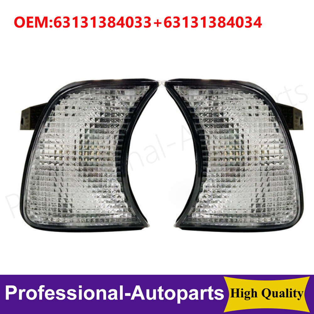 ya 3 6.25.3 1Pair Front Left+Right Corner Turn Signals lights for BMW 5-Series E34 1989-1995