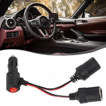 ya 5 8.7 Heavy duty 12V 24V Male to 2 Female Y Splitter Adapter for Car Sockets