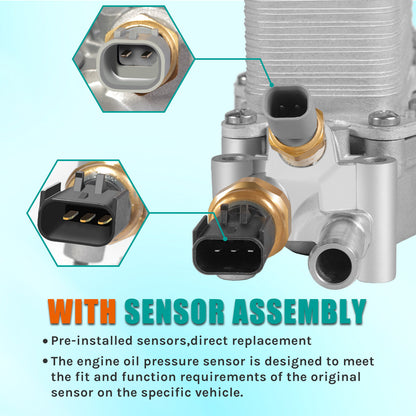 ya 5 8.7 Full Aluminum Oil Cooler Engine Filter Housing Assembly for Jeep for Wrangler Grand