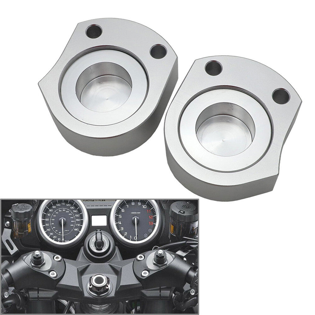 ya 5 8.7 CNC Handlebar Riser Spacer Kit for Kawasaki ZX14R/ZZR1400 2006-2018 Silver