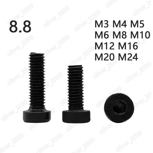 Black 8.8 Steel Hexagon Socket Head Cap Screws With Low Head M3 M4 M5 M6 M8-M24
