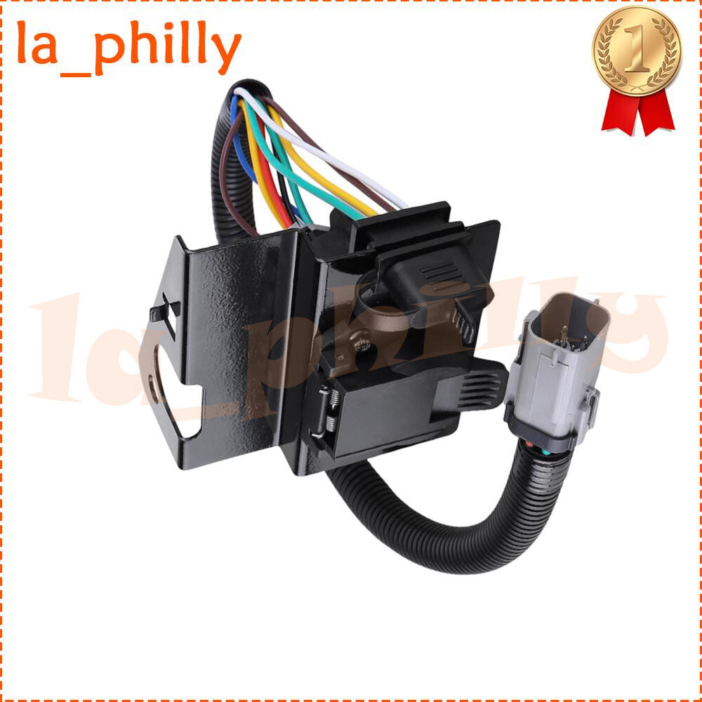 ya 1 7.6 Front Trailer Tow Wiring Harness for 2002-2004 for Ford F-250 F-350 Super Duty Black
