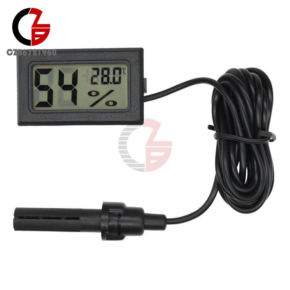 ya 14 10PCS LCD Digital Temperature Humidity Meter Thermometer Hygrometer 1.5M Probe